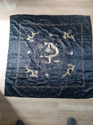 Tenture broderie chine - or,
