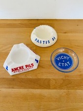 Lot of 3 Ashtrays - Gingham Condition - Pernod Pastis 51 - Pils Anchor - Mint Condition