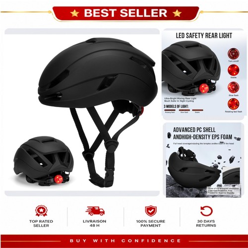 Casque vélo adulte led - vélo, noir