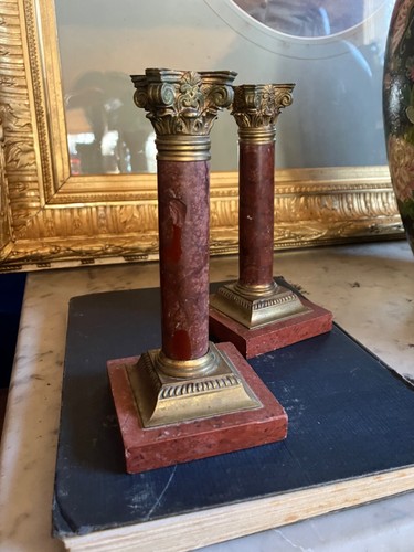 Paire bougeoirs corinthien - paire,