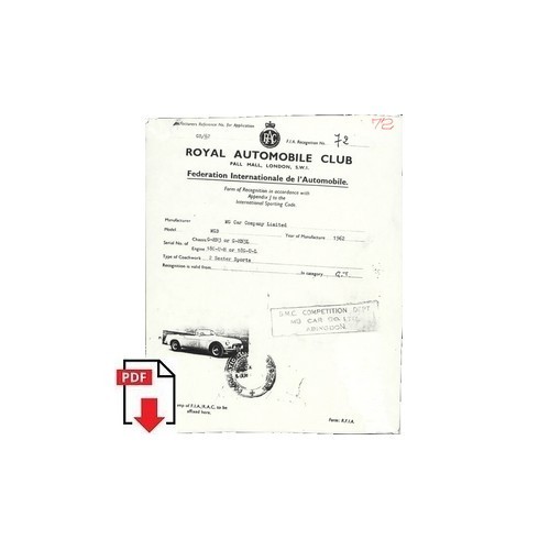 1962 mgb form of - mgb,