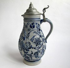 Grande chope à Bière ou Vin 34 cm  à Couvercle Grès de Betschdorf Alsace France