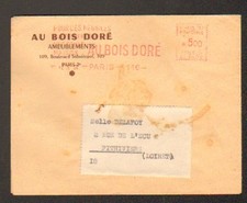 PARIS (II°) FURNITURE, FURNITURE ""AU BOIS DORE"" Commercial Postal Obliteration