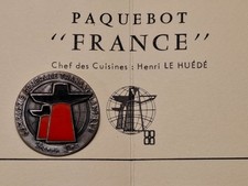 BROCHE PAQUEBOT FRANCE INSIGNE COMPAGNIE GENERALE TRANSATLANTIQUE (Décoretout31)