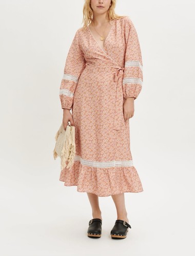 Maje robe portefeuille lin - robe, en
