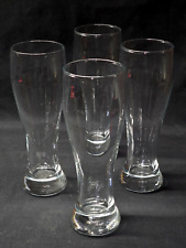 DUROBOR 8.75" Pilsner Beer Glass BRASSERIE CLEAR 16 Ounce Heavy Base - Set Of 4