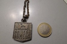 RARE key fob SOMECA agricultural tractor machine Fiat logo saint christophe 1970