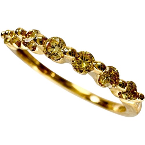 Bague diamants jaunes - bague, 7