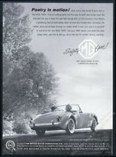 1960 MG MGA 1600 car photo Poetry In Motion vintage print ad