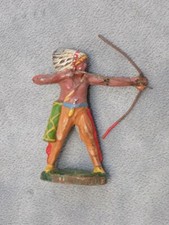 ANTIQUE ELASTOLIN GERMANY INDIAN ARCHERY FIGURE