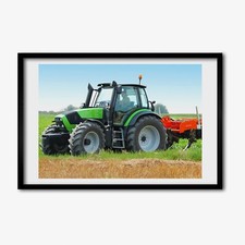 Tulup Photo 60x40cm Cadre Le salon MDF Décor Tracteur sur le terrain