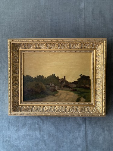 Tableau ancien huile école - tableau,
