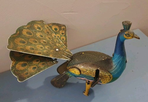 Jouet ancien mécanique paon - mécanique,
