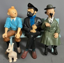 HERGE - FIGURINES TINTIN, HADDOCK, TOURNESOL ET MILOU BANC - LEBLON - 1992
