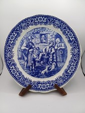 Large Boch earthenware plate - blue floral decor, Belgian quality ??✨