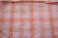 Coupon tissu carreaux roses orangés