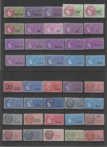 Fiscaux timbres neufs - fiscaux, 40