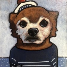 Tableau Chien Spitz nain marin