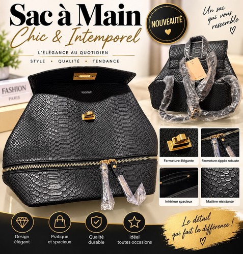 Sac dos femme noir faux - sac,