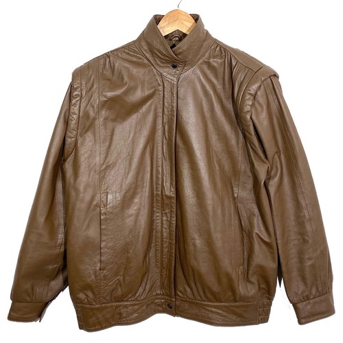 Blouson cuir marron vintage - cuir,