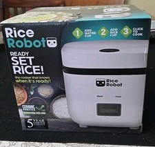 Rice Robot Personal Rice Cooker 4.5 Cup PFAS-Free Nonstick w/ Steamer & Recipes 