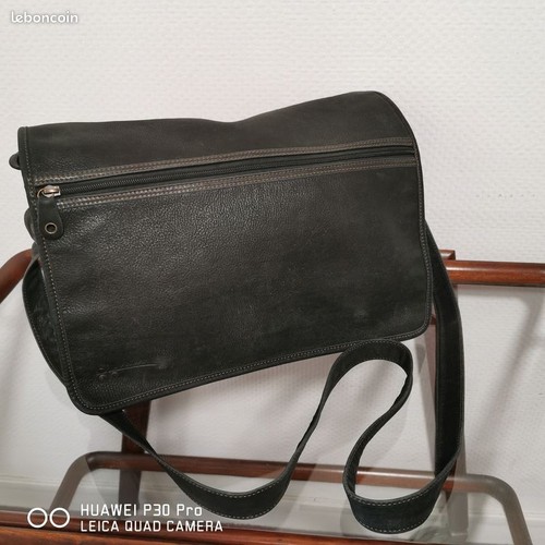 Besace sacoche cuir signé - sacoche,