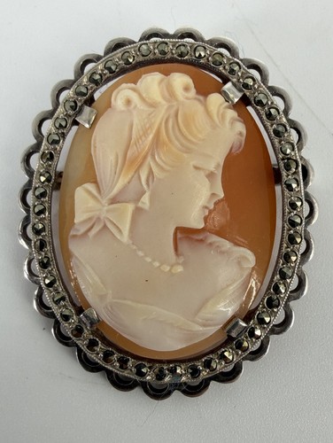 Broche camée ancienne argent - camée,