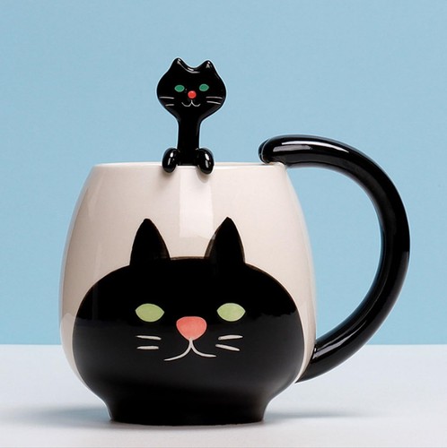 Tasse chat noir avec - noir,