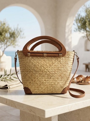 Sac cabas jonc co - cabas, en