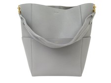 NEUF SAC A MAIN CELINE SEAU SANGLE 189593AH4.10DC CUIR GRAINE GRIS HANDBAG 2000€
