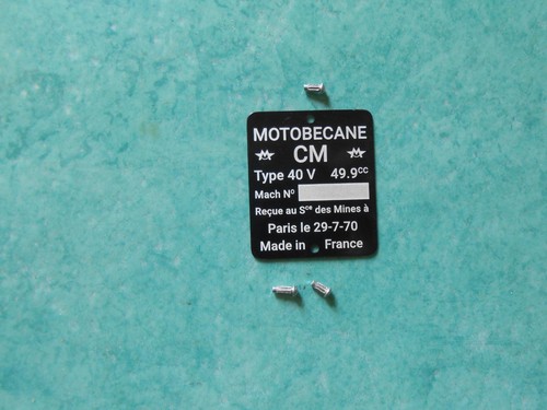 Plaque mines motobécane 40v - plaque,