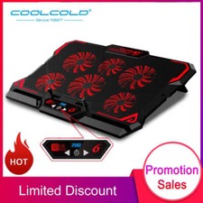 COOLCOLD 17inch Gaming Laptop Cooler Six Fan Led Screen Two USB Port 2600RPM Lap