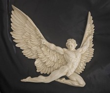 Icarus Mythical Greek Wall Sculpture Plaque Fallen Angel Toscano Design VTG 11”