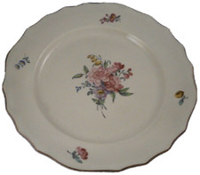 Antique 18thC Tournai Porcelain Floral Plate Porzellan Teller Porcelaine Tournay