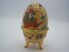 Objet Décoratif Vintage- Oeuf en Porcelaine sur Pieds Style Fabergé- Collection