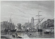Pays-Bas Dordrecht Gravure de 1857