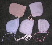 Cute Knit Baby Bonnet Collection, 5 Bonnets Total, Lightly Used