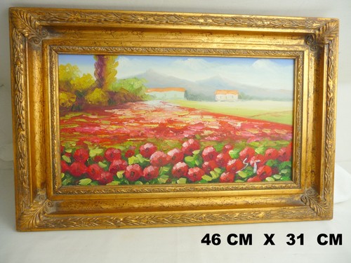 Champs coquelicots huile - champs,