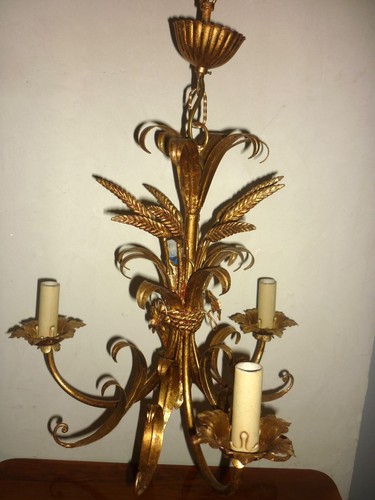 Ancien lustre métal - ancien, doré