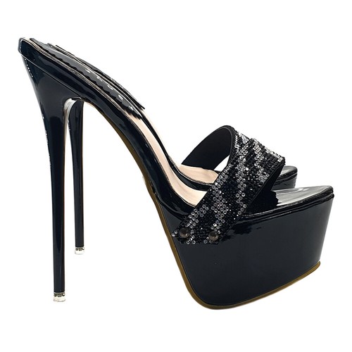 Mules sexy noires - noires, avec