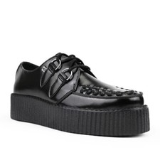 T.U.K. V6802 TUK Noir Creeper 2-Rings Viva Cuir Haut