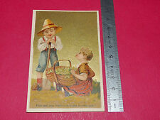 RARE CHROMO 1890-1900 HOUSE MUST DELBAC AURILLAC CHILDREN GARDEN PEAS