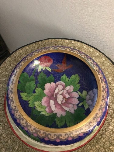 Cloisonne coupe bol vase - cloisonne, pot