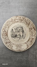 Assiette ancienne faïence Opaque de Sarreguemines “Quand Dagobert mourut