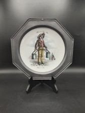 Decorative wall plate, porcelain, tin, Métiers du vieux Paris, Chauvigny