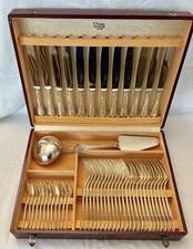 SILVER METAL HOUSEWARE CHRISTOFLE MODEL MARLY 50 PIECES IN BOX