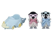 Ensemble poupée et meubles Sylvanian Families pingouin chariot bébé jouet épo...