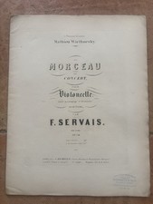 Ancienne Partitions /F.Servais Morceau De Concert/op14/Violoncelles/Orchestre