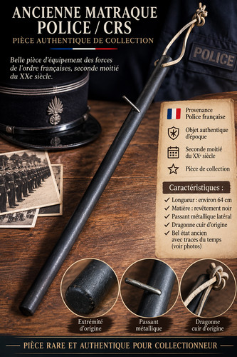 Ancienne matraque police crs - matraque,