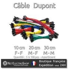 Câble Dupont FF/MF/MM, 10/20/30cm, Assortiment 5 à 100pcs Breadboard Arduino RPi